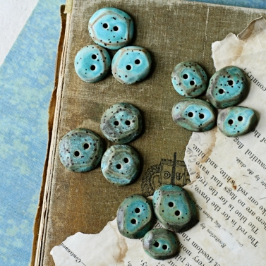 skipping stones- ceramic buttons 