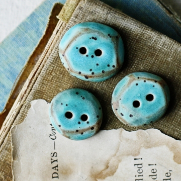 skipping stones- ceramic buttons 