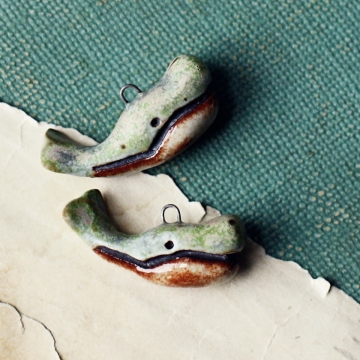 sea glass whale charms